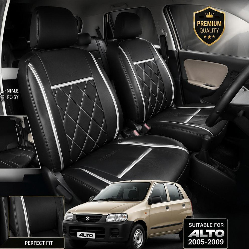 srq PU Leather Car Seat Cover For Maruti old alto (2005-2009)(Front Detachable Headrest, Mono Back Seat, Without Back Seat Arm Rest, 5 Seater, 2 Back Seat Head Rests)