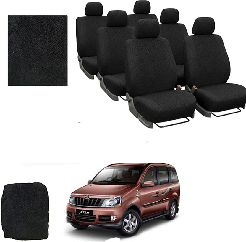 Crokrok Fabric Car Seat Cover For Mahindra Xylo(Front Detachable Headrest, Mono Back Seat, With Back Seat Arm Rest, 7 Seater, 2 Back Seat Head Rests)