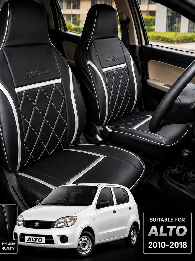 srq srq PU Leather Car Seat Cover For Maruti Seat cover for alto k10 and alto 800(2010-2018(Fixed Head Rest, Mono Back Seat, Without Back Seat Arm Rest, 5 Seater, 2 Back Seat Head Rests) - Flipkart Deal