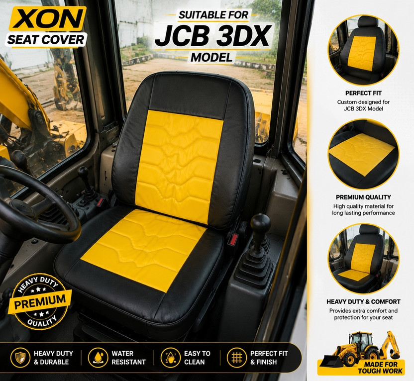 XON Rexin, PU Leather Car Seat Cover JCB(NA, 1 Seater)