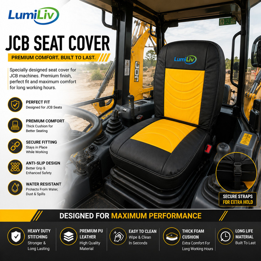 LumiLiv PU Leather Car Seat Cover For NA, GS(NA, Without Back Seat Arm Rest, 1 Seater, 2 Back Seat Head Rests)