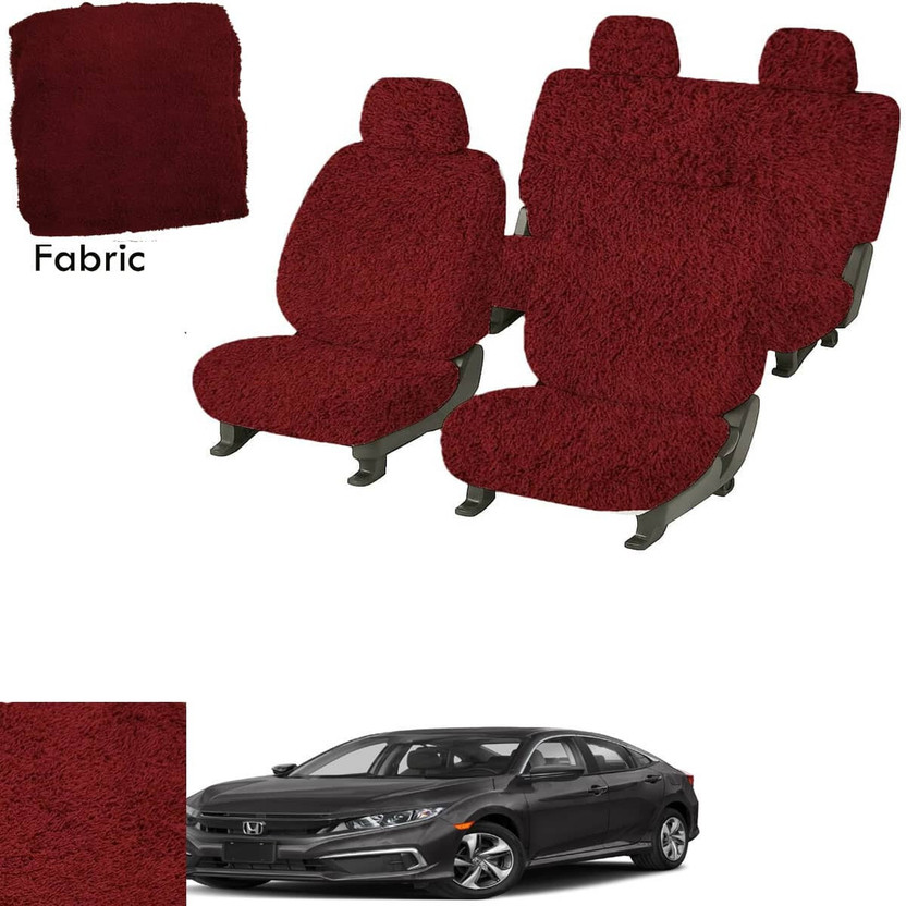 Crokrok Fabric Car Seat Cover For Honda Civic(Front Detachable Headrest, Mono Back Seat, With Back Seat Arm Rest, 5 Seater, 2 Back Seat Head Rests)