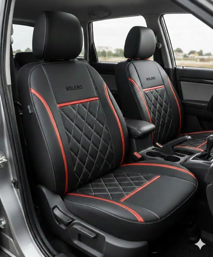 srq PU Leather Car Seat Cover For Mahindra Bolero 7S(All Detachable Headrest, Split Back Seat, With Back Seat Arm Rest, 7 Seater, 2 Back Seat Head Rests)