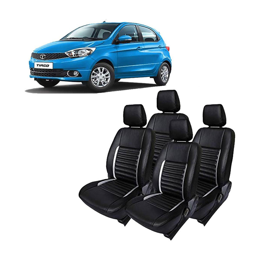 JMDi Leatherette Car Seat Cover For Tata Tiago(Detachable Head Rest, Mono Back Seat, 5 Seater, 2 Back Seat Head Rests)