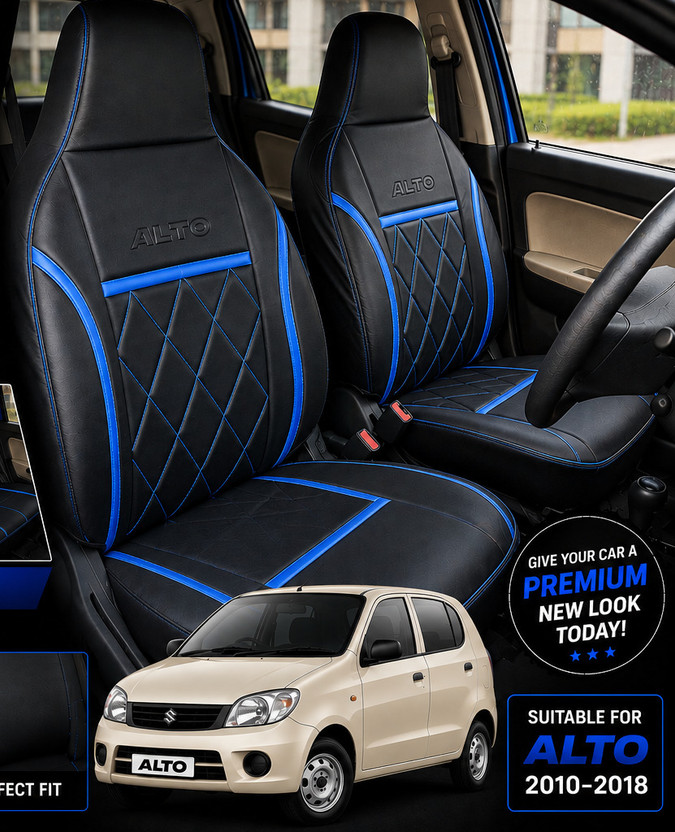 srq PU Leather Car Seat Cover For Maruti Alto k10 & Alto 800(2010-2018)(Fixed Head Rest, Mono Back Seat, Without Back Seat Arm Rest, 5 Seater, 2 Back Seat Head Rests)