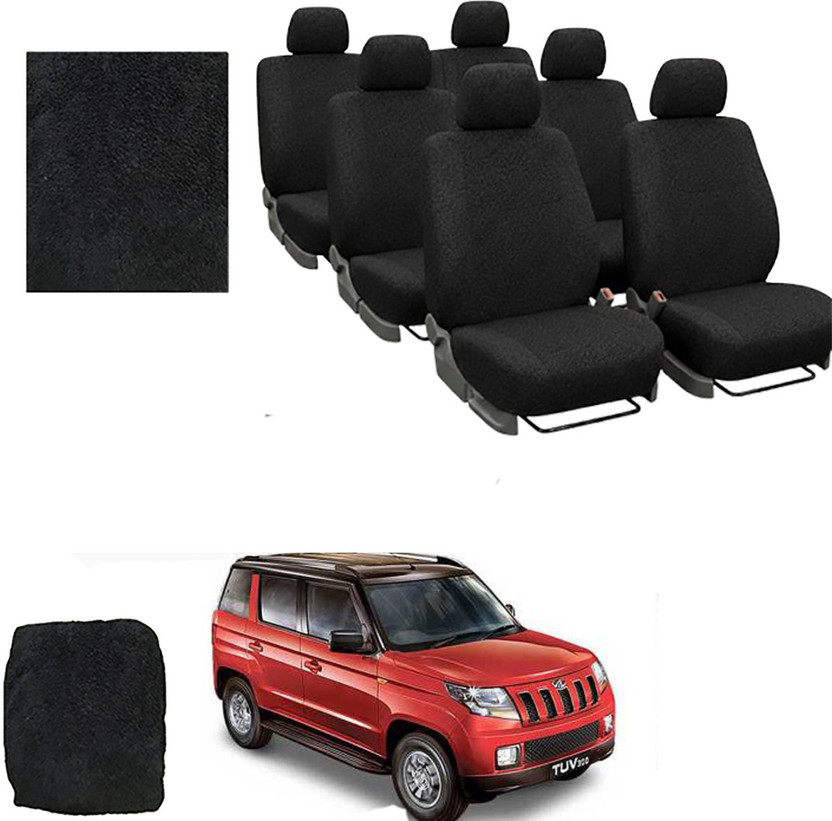 Crokrok Fabric Car Seat Cover For Mahindra TUV-300(Front Detachable Headrest, Mono Back Seat, With Back Seat Arm Rest, 7 Seater, 2 Back Seat Head Rests)