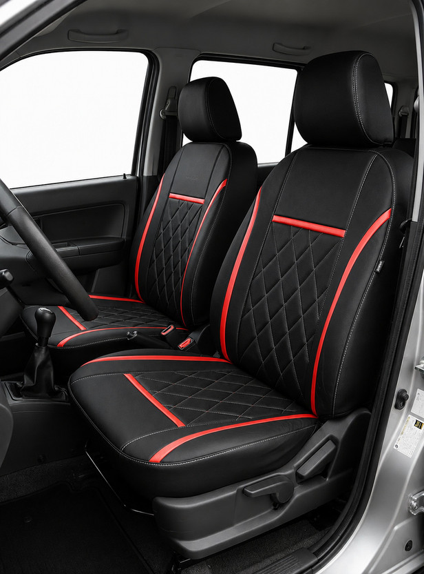 srq PU Leather Car Seat Cover For Maruti Omni van (2010-2018)(Front Detachable Headrest, Mono Back Seat, Without Back Seat Arm Rest, 8 Seater)