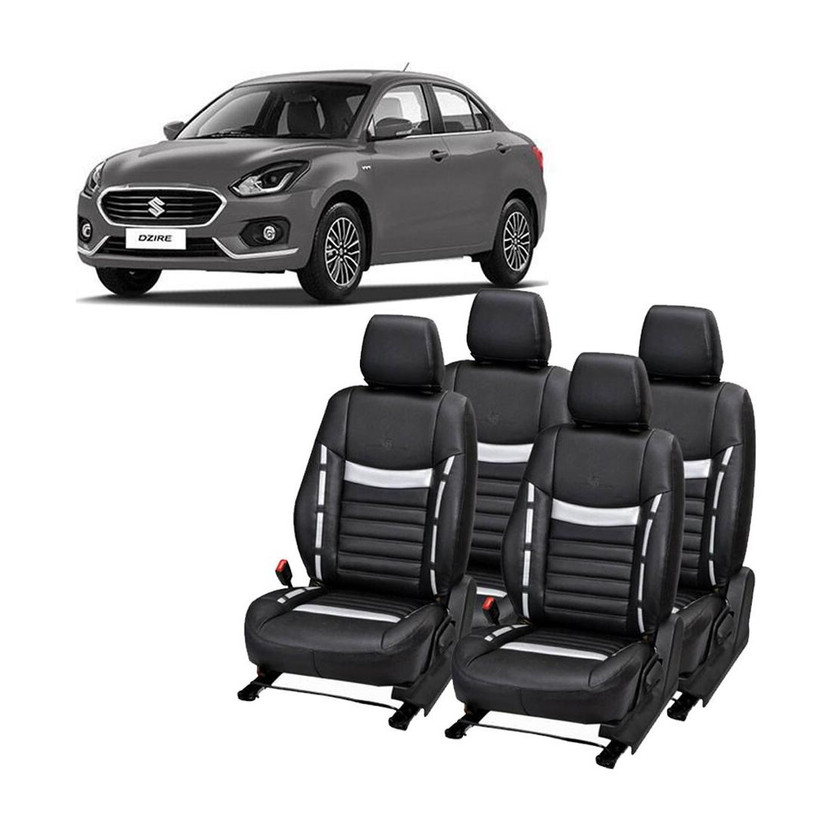 Luxury Premium Leatherette Car Seat Cover For Maruti Swift Dzire(All Detachable Headrest, Mono Back Seat, With Back Seat Arm Rest, 4 Seater, 2 Back Seat Head Rests)