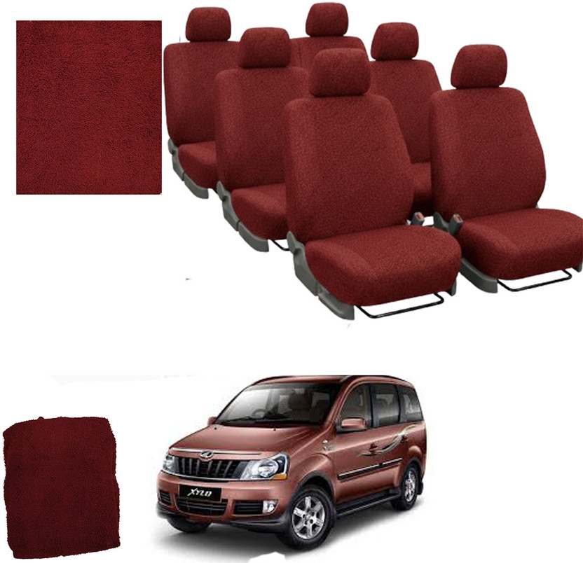 Crokrok Fabric Car Seat Cover For Mahindra Xylo(Front Detachable Headrest, Mono Back Seat, With Back Seat Arm Rest, 7 Seater, 2 Back Seat Head Rests)