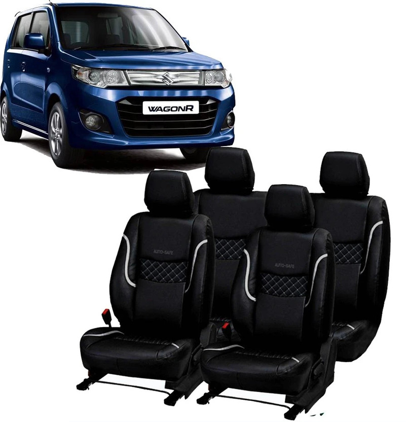 AutoSafe Leatherette Car Seat Cover For Maruti WagonR(Fixed Head Rest, Split Back Seat, Without Back Seat Arm Rest, 5 Seater, 2 Back Seat Head Rests)
