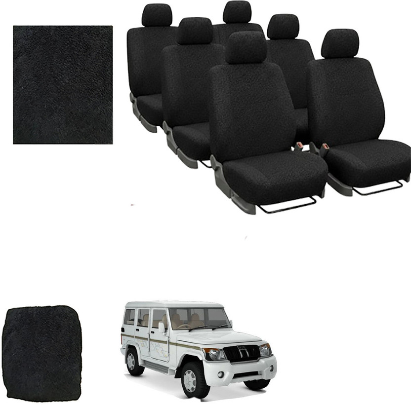 Crokrok Fabric Car Seat Cover For Mahindra Bolero 7S(Front Detachable Headrest, Mono Back Seat, With Back Seat Arm Rest, 7 Seater, 2 Back Seat Head Rests)