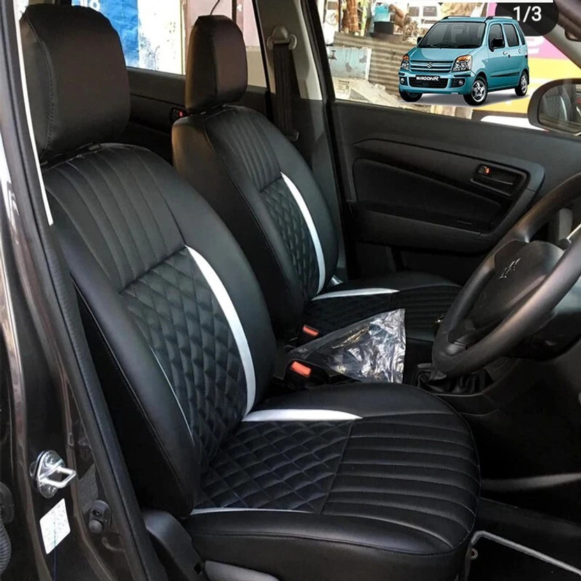 AutoSafe Leather Car Seat Cover For Maruti Wagon R 1.0(Fixed Head Rest, Split Back Seat, Without Back Seat Arm Rest, 5 Seater, 2 Back Seat Head Rests)
