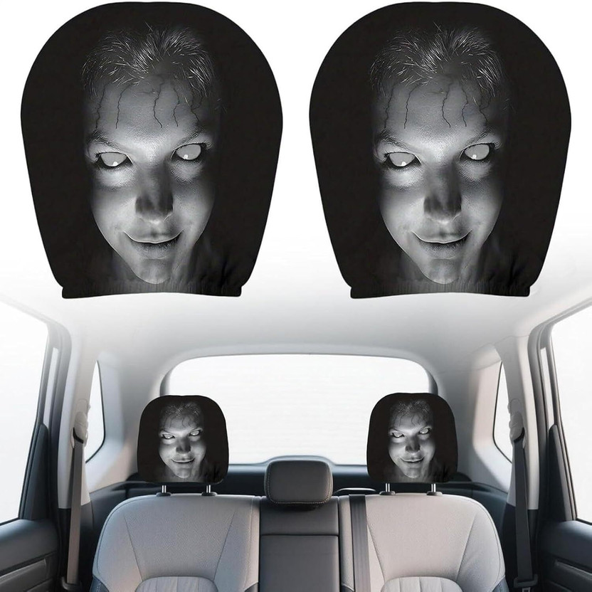 amidha amidha Fabric Car Seat Cover For Universal For Car Scary Ghost Face Car Headrest Covers Set of 2(All Detachable Headrest, Split Back Seat, Without Back Seat Arm Rest, 4 Seater) - Flipkart Deal