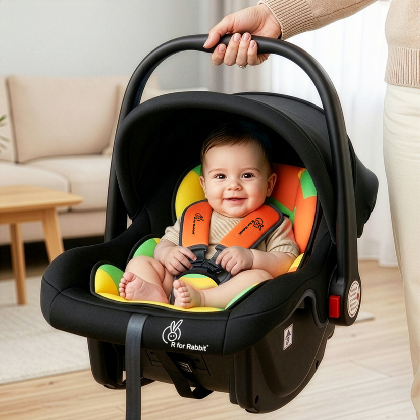 R for Rabbit Picaboo Carry Cot, 4 in 1 Infant & Rocker For 0-15 Months Baby Car Seat(Multicolor)