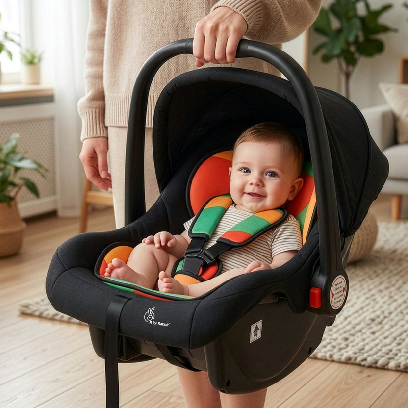 R for Rabbit Picaboo Carry Cot, 4 in 1 Infant & Rocker For 0-15 Months Baby Car Seat(Multicolor)