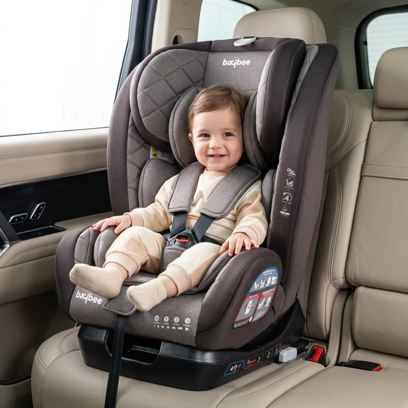 baybee Convertible Car Seat for Baby with 3 Position Recline Headrest Adjustable Travel Baby Car Seat(Safety Belt Baby Seat for Car Toddlers Kids 0 to 12 Years Boy Girl (Brown))