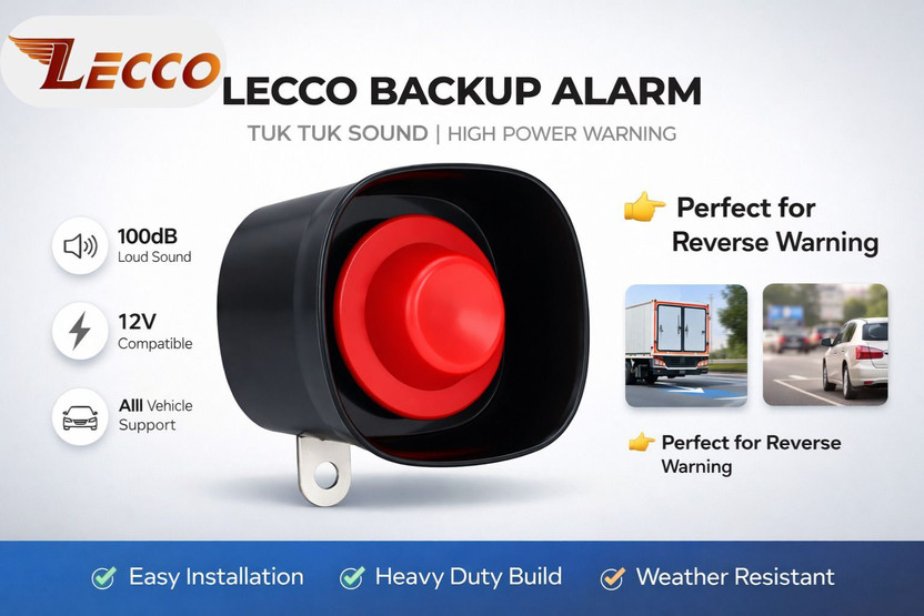 Lecco Tuk Tuk Tone Security Alarm 12V for Car, Bike & Universal for all Vehicle Audible Car Alarm