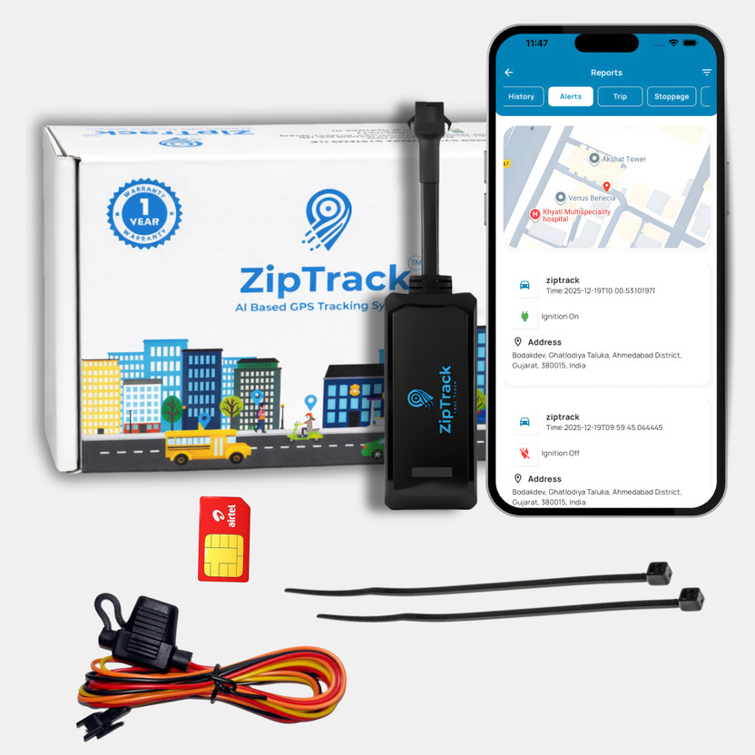 ZipTrack ZT01 Smart GPS Tracker with Hidden Install & Real-Time Anti-Theft GPS Car Alarm