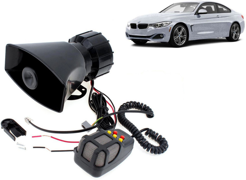 Selifaur Selifaur 12 Volt Electric Air Horn Siren Speaker With Mic 7 Tone Sound Loud Car Siren Hooter/Ambulance/Siren/Traffic Sound For 4 Series Component Car Speaker(100 W) - Flipkart Deal