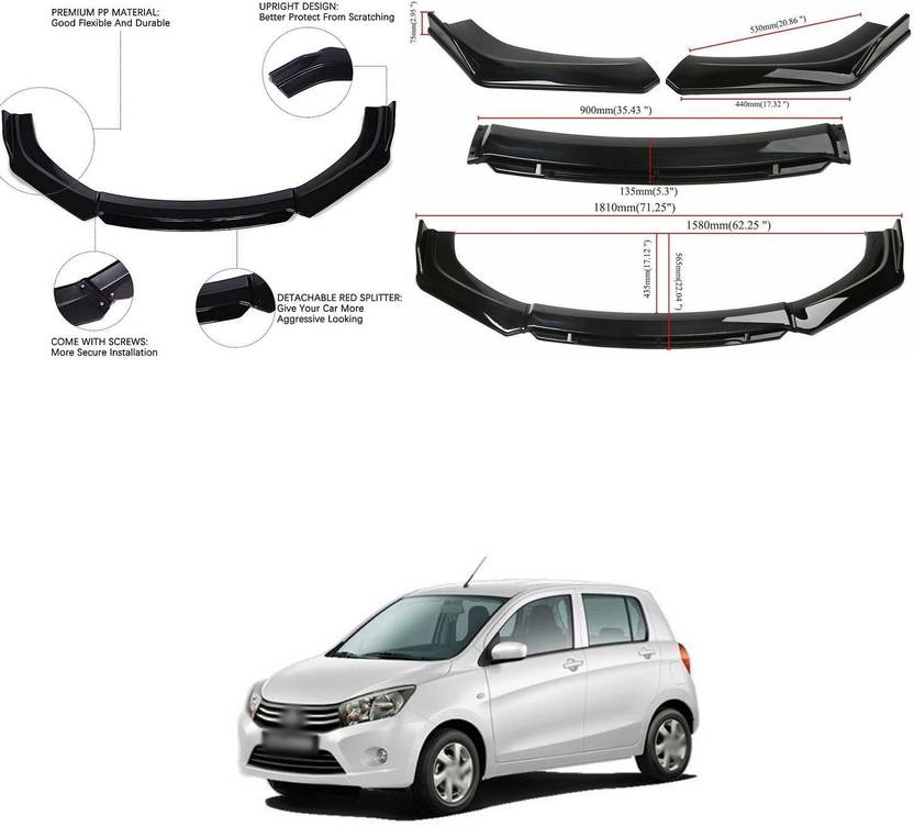XZRTZ Car Front Bumper Spoiler Splitter Body Kit Side Skirt Front