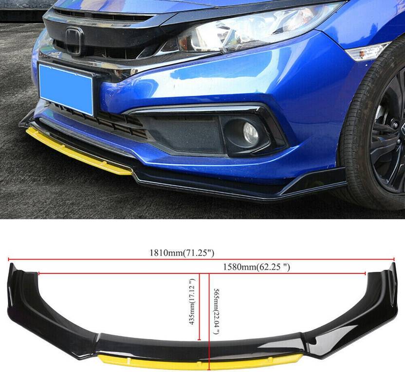Auto MT 4pcs YB Car Front Bumper Splitter Lip Chin Bumper Body Kit Bumper Splitter Car Spoiler