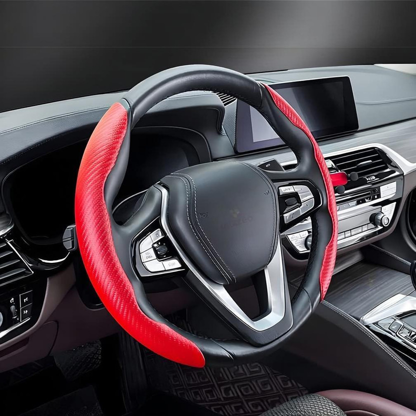 Air Air Wink Steering Cover For Universal For Car, Audi, BMW, Hyundai, Honda, Toyota, Skoda, Range Rover Universal For Car, 7 Series, 730d, Land Cruiser, Range Rover Sport, XUV 500, Polo GT, Rapid(Carbon Red, Fabric, Leatherite) - Flipkart Deal