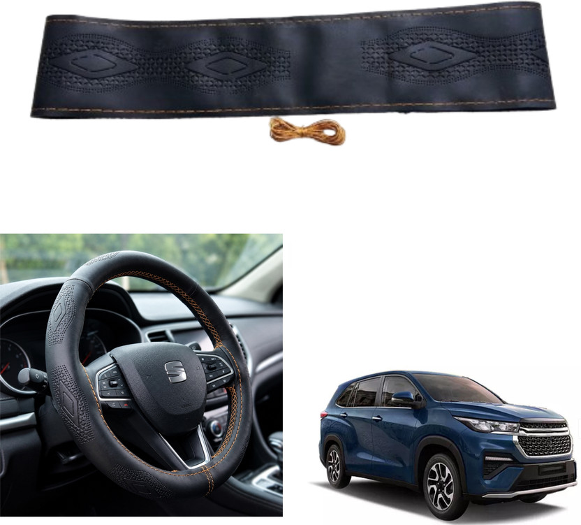 SHIVAAY Hand Stiched Steering Cover For Maruti NA(Black, Leatherite)