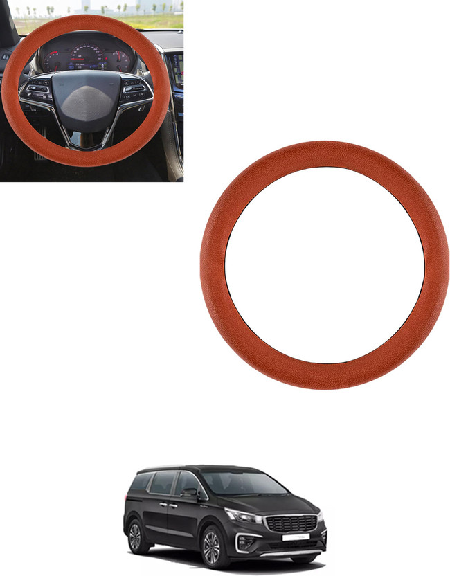 AYW Steering Cover For Universal For Car Universal For Car(Tan, Leatherite)