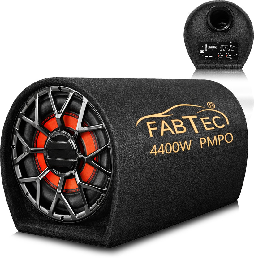 FABTEC 8 Inch Grey Active Car Bass Tube With Inbuilt Amplifier Powerful Audio and Deep Bass Subwoofer(Powered , RMS Power: 200 W)