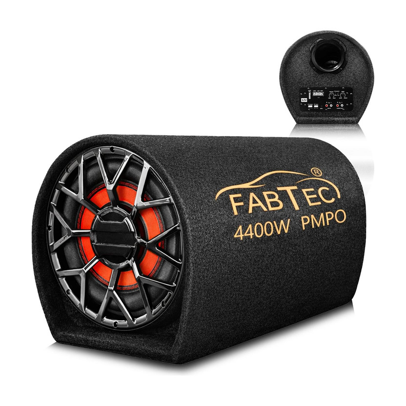 FABTEC 8 Inch Grey Active Car Bass Tube With Inbuilt Amplifier Powerful Audio and Deep Bass Subwoofer(Powered , RMS Power: 200 W)