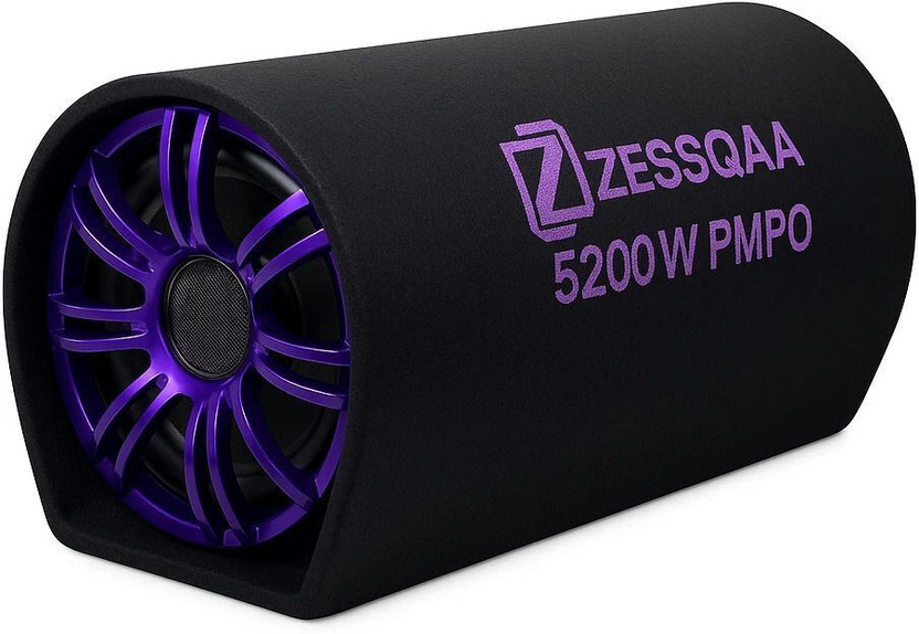 ZESSQAA ZQ-1001BST-Purple 10 Inch Active Car Bass Tube | Inbuilt Amplifier | D-Shape | Purple Subwoofer(Powered , RMS Power: 5200 W)