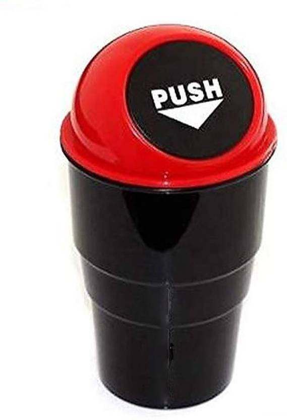 Wrapadore Mini Car Trash Bin Can Holder Dustbin with Upgraded Plastic Swing Lid Mechanism Car
