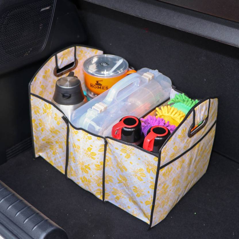 pinkparifashion Car Trunk Organizer Collapsible Storage with Handles