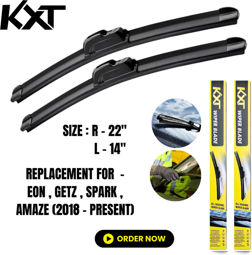 Kxt Flat Frameless Wiper Blade Windshield Wiper(55 cm and 35 cm, Passenger And Driver Side Wipers, Pack of: 2)