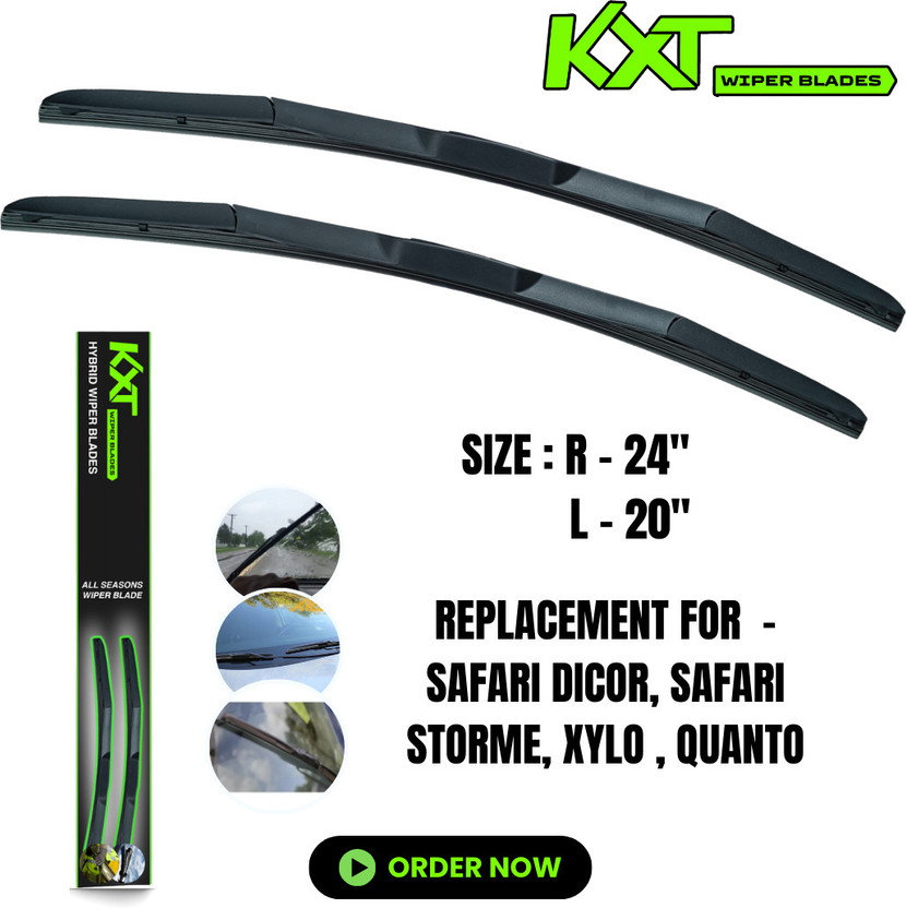 Kxt Hybrid Frameless Wiper Blade Windshield Wiper(60 cm and 40 cm, Passenger And Driver Side Wipers, Pack of: 2)