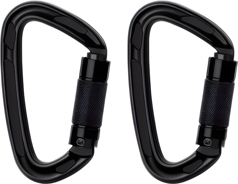 TOURTIER Alloy Steel Twist Lock Hook for Camping, Hiking, Dog Leash, Backpack Locking Carabiner(Black)