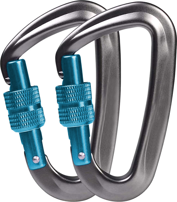 TOURTIER Alloy Steel Twist Lock Hook for Camping, Hiking, Dog Leash, Backpack Locking Carabiner(Grey)