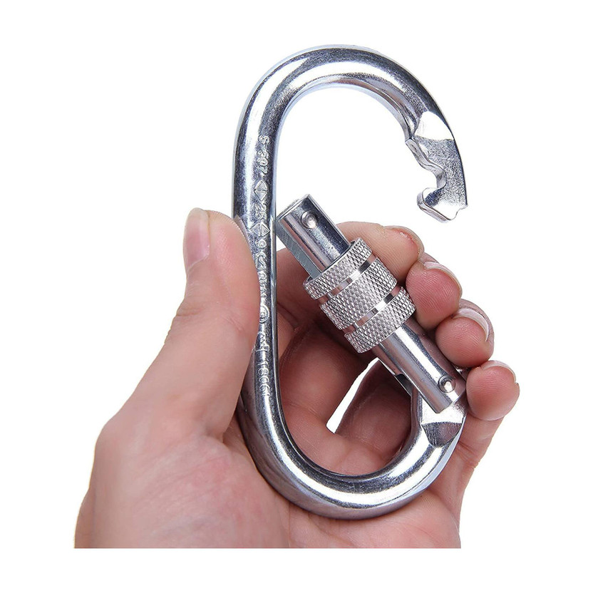 The The Yogis Stainless Steel Snap Hook Carabiner Screw 10mm for Ropes, Hiking Connecting Link Locking Carabiner(Silver) - Flipkart Deal