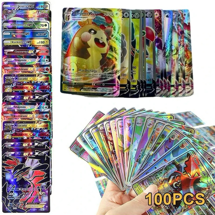 Neptoon Pokemon 100 PCS Foil Trading Cards | Premium Collectible Card Set | Multicolor(Multicolor)
