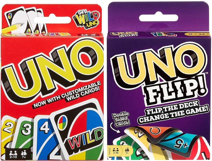 Creative Quench Uno Playing Card Game UNO FLIP and UNO NORMAL PACK OF 2(Multicolor)