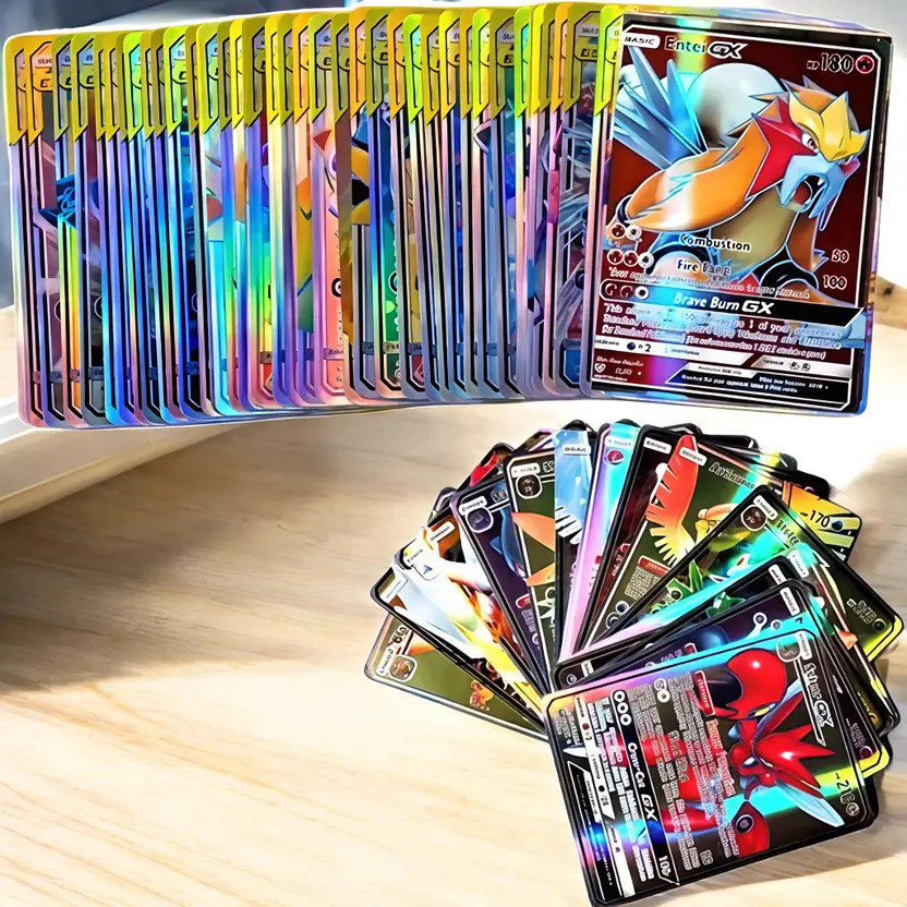 SSAMIN VENTURES Pokemon Cards 100pcs Basic Gx Vstar Vmax cards playing cards for kids(Multicolor)