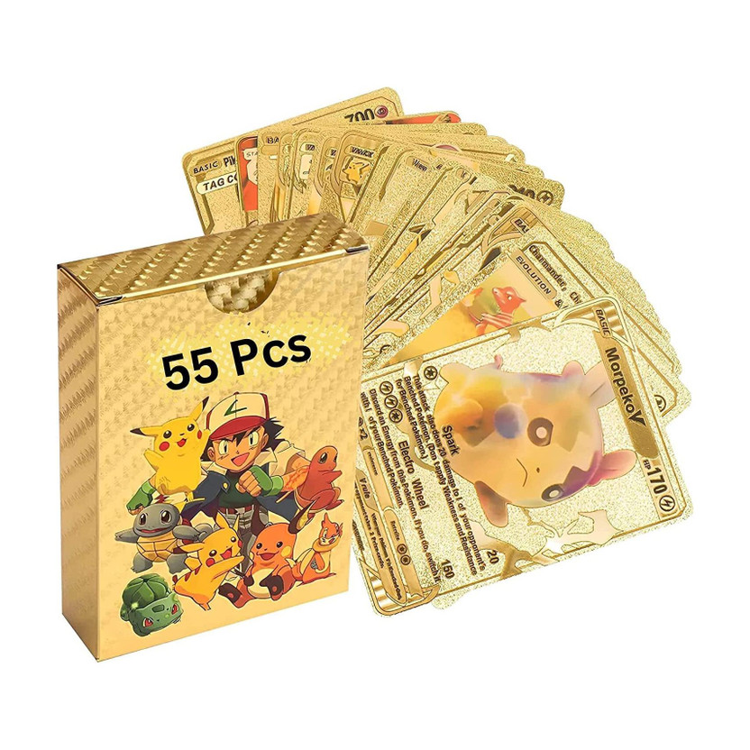 LOZTON Golden Foil Cards 55 PCS ( Max, V, GX, EX & Basic cards) (golden)(Golden)
