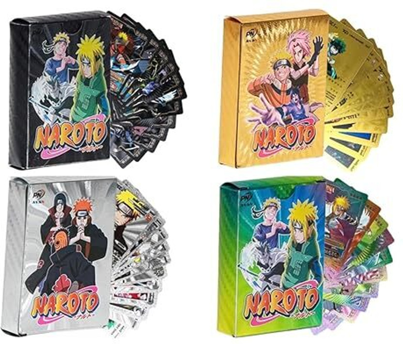 kartkaro NARUTO SSET OF 40 (10 PC EACH OF GOLD , SILVER , BLACK , RAINBOW)(Multicolor)