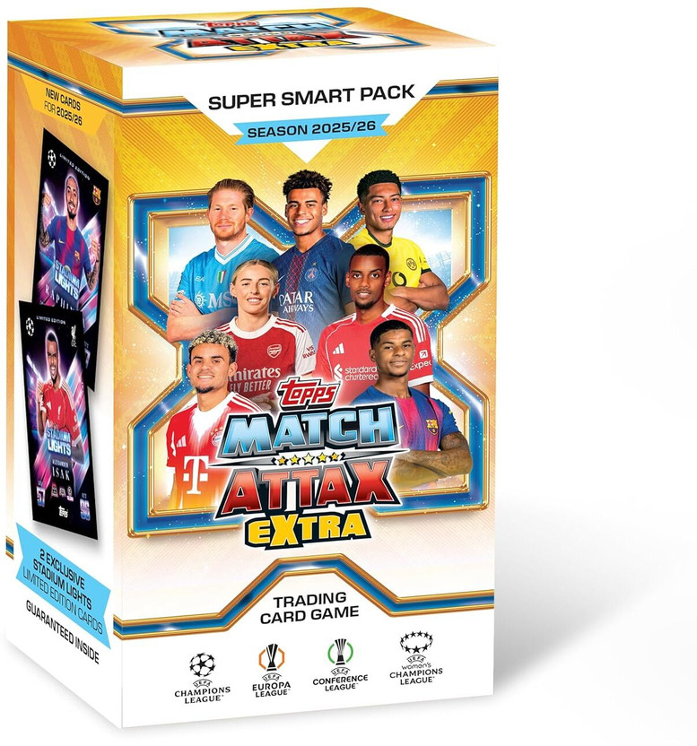 Topps UCC Match Attax Extra 2026 Trading and Collectible Card Game Super Smart Pack)(Multicolor)