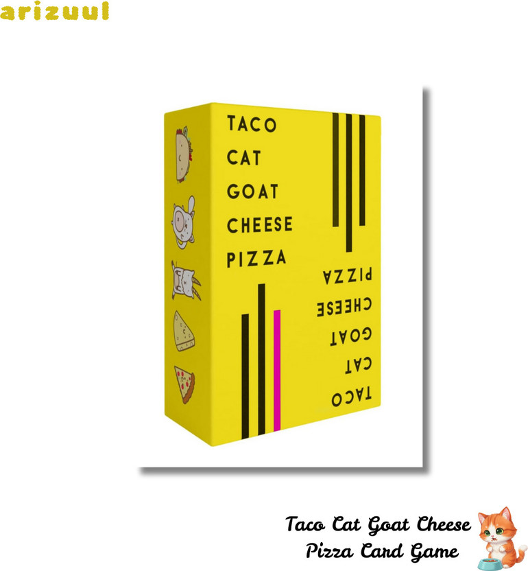Arizuul Taco Cat Goat Cheese Pizza – Easy-to-Learn Card Game for Parties & Game(Yellow)