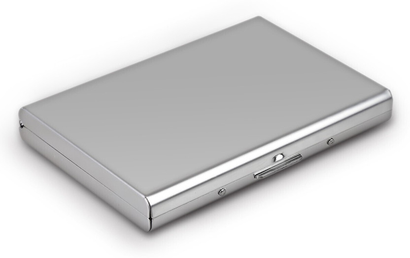 MSNL RFID Protector Silver Stainless Steel plain Debit/Credit ATM 6 Card Holder(Set of 1, Silver)