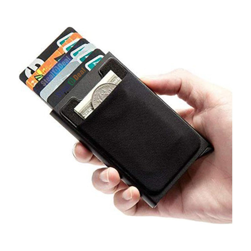 StealODeal StealODeal Black Case With Elasticity Back Pocket ID Credit Cards Case 8 Card Holder(Set of 1, Black) - Flipkart Deal