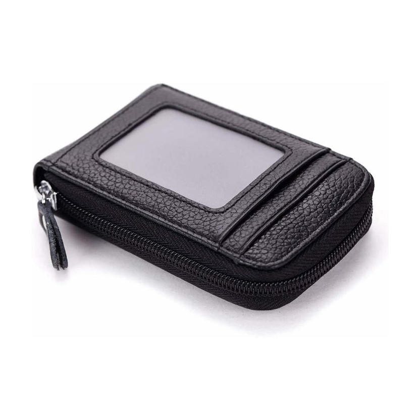StealODeal StealODeal RFID Black Leather Zip Debit/Credit/ATM For Men & Women Slot 10 Card Holder(Set of 1, Black) - Flipkart Deal
