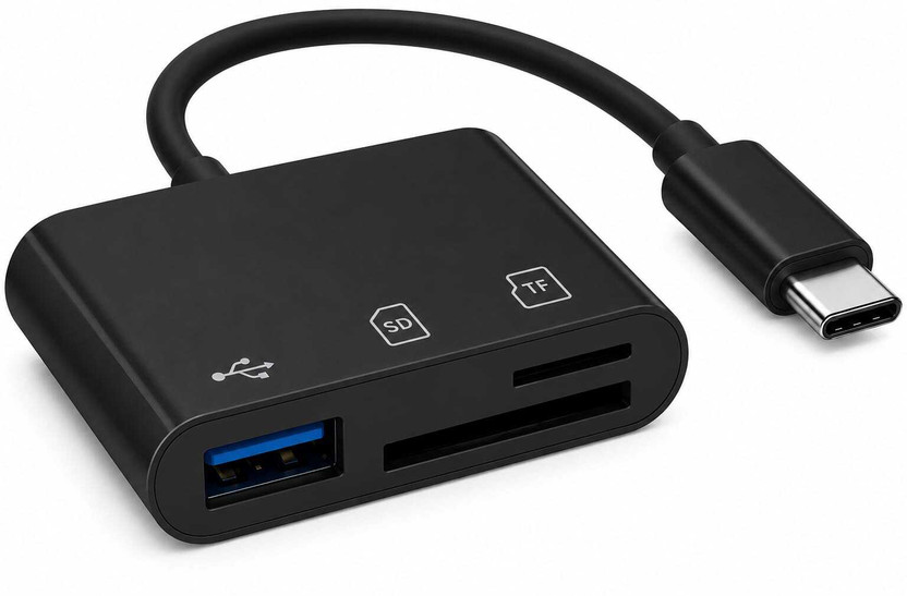 FASTX FASTX 3 in 1 Type C to USB Card Reader SD Micro TF 3.0 Adaptor Android camera laptop Card Reader(Black) - Flipkart Deal
