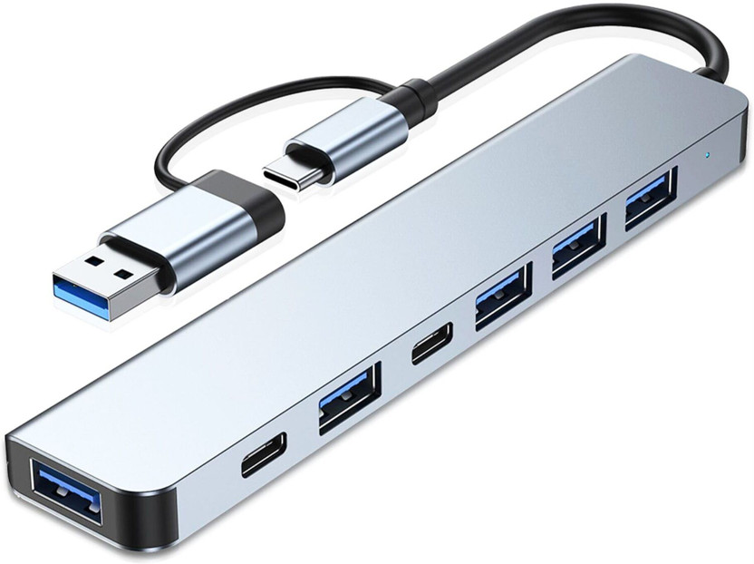 fotokina 7 in 1 USB C Hub with USB 3.0, USB 2.0 Ports for MacBook Pro Air= Card Reader(Black)